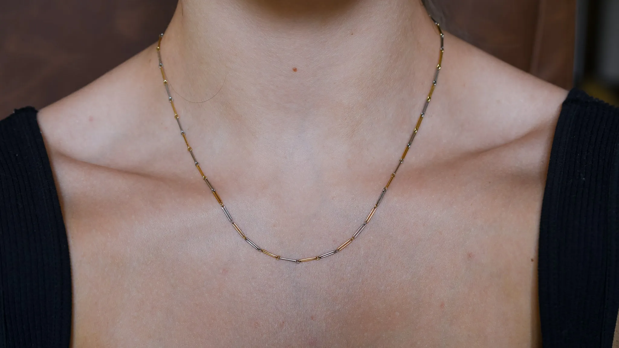 Edwardian Bi-Metal Trombone Link Chain
