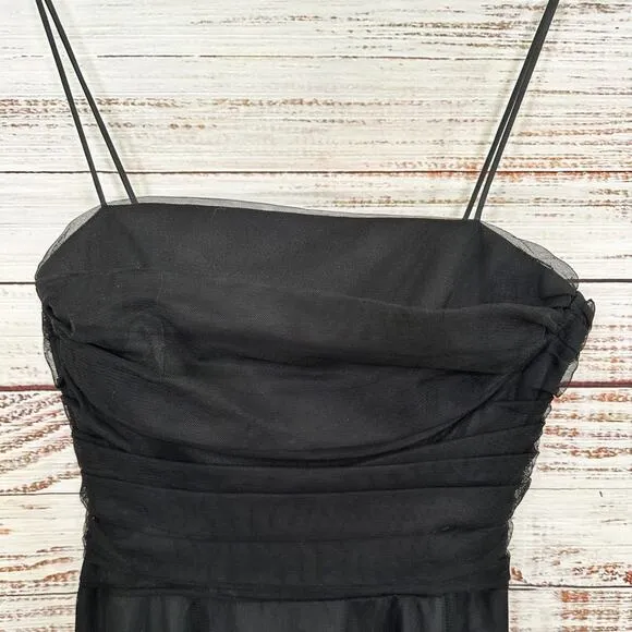 Eliza J Black Tulle and Sequin Spaghetti Strap Dress, EUC, Size 2, MSRP $179