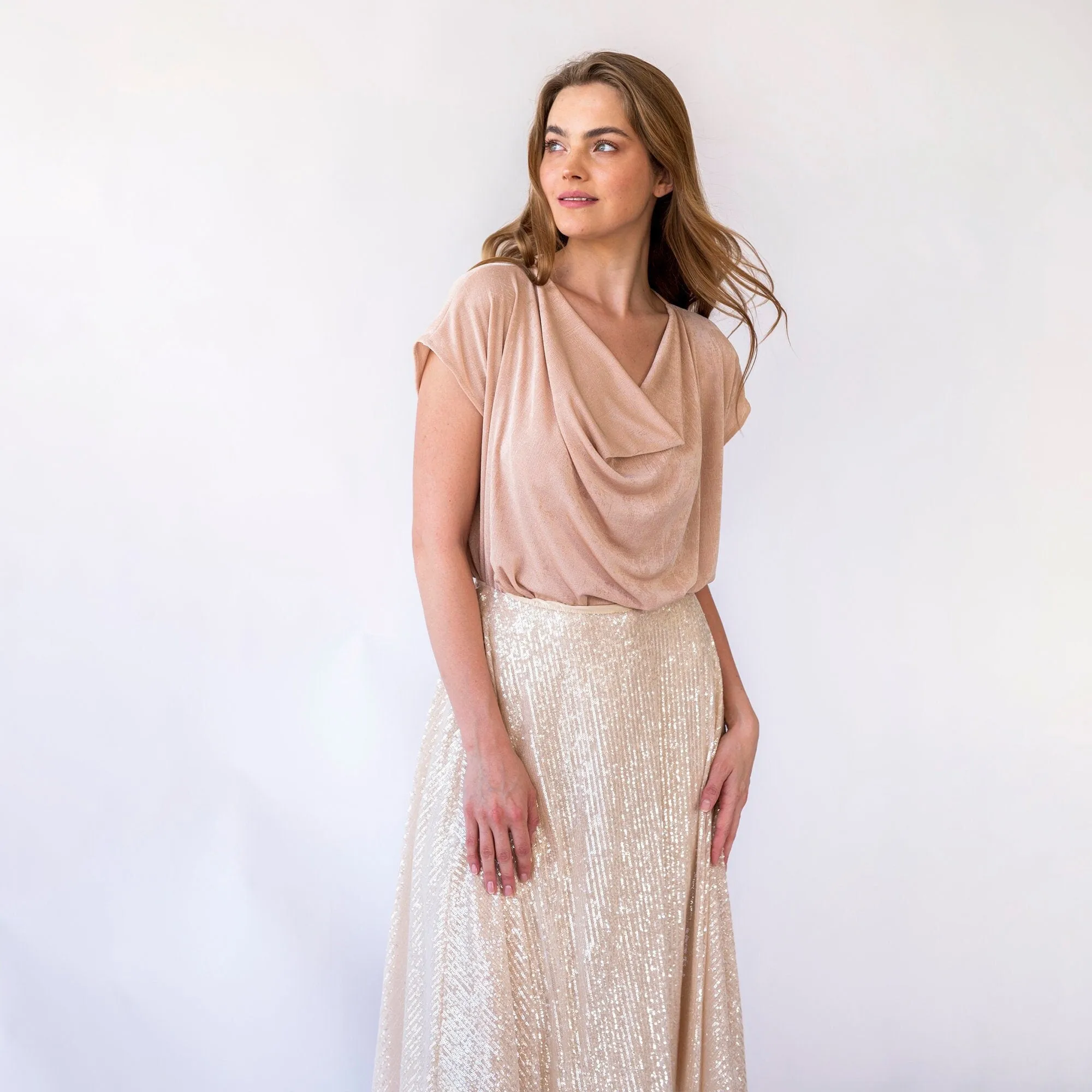 Evening Top with Cowl Neckline  #2066