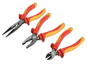 Faithfull Vde Plier Set With Pouch 3 Piece