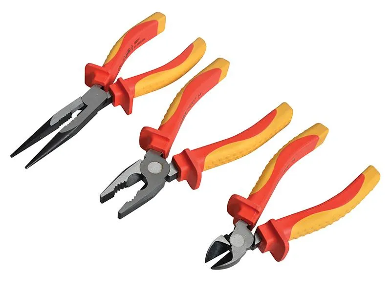 Faithfull Vde Plier Set With Pouch 3 Piece