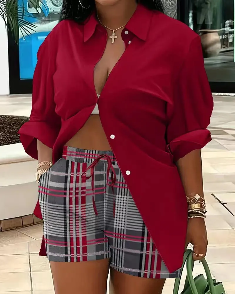 Fashion printed temperament commuting two-piece set AY3058