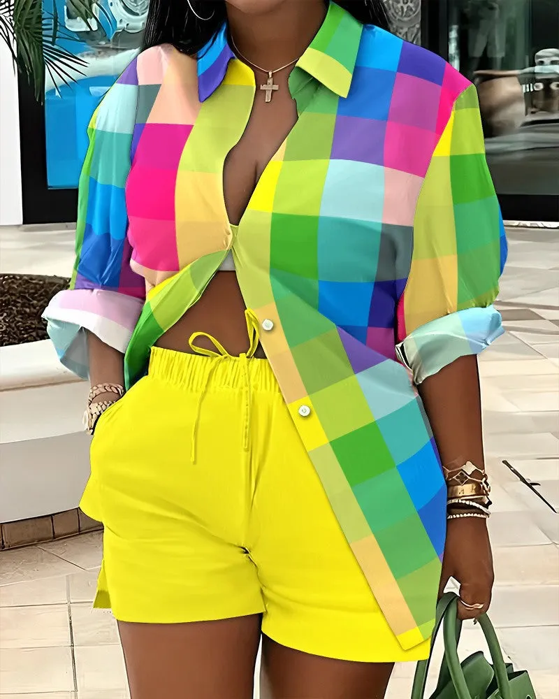 Fashion printed temperament commuting two-piece set AY3058