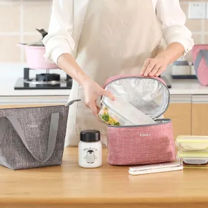 Fasola Insulated Cylinder Lunch Bag - Grey, 22x15x16cm