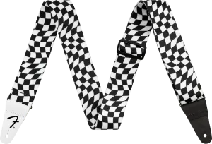 Fender Wavy Checkerboard Polyester Strap, Black/White