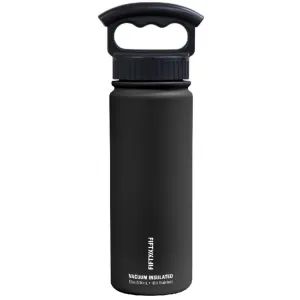 Fifty Fifty 18oz Wide Mouth 3 Finger Lid Vacuum Insulated Bottle Matte Black