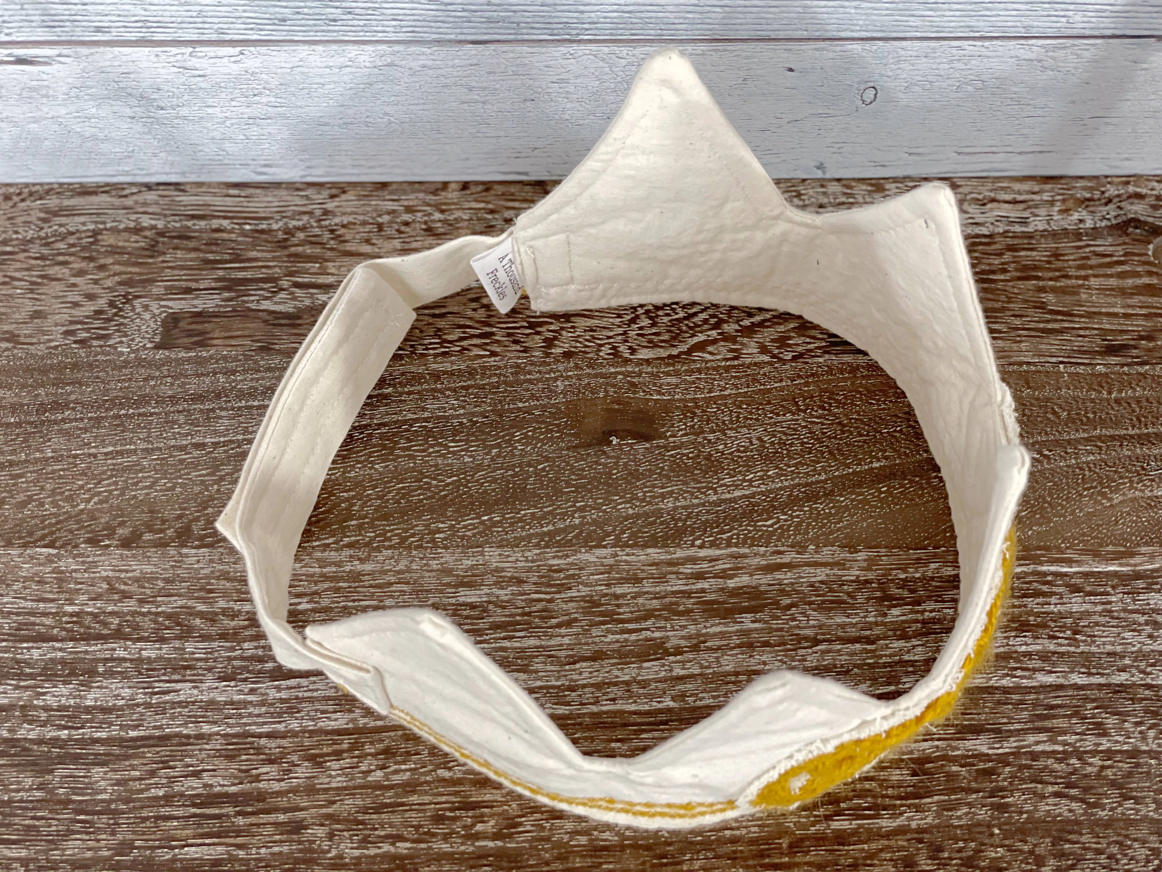 FIRST BIRTHDAY CROWN mustard crochet