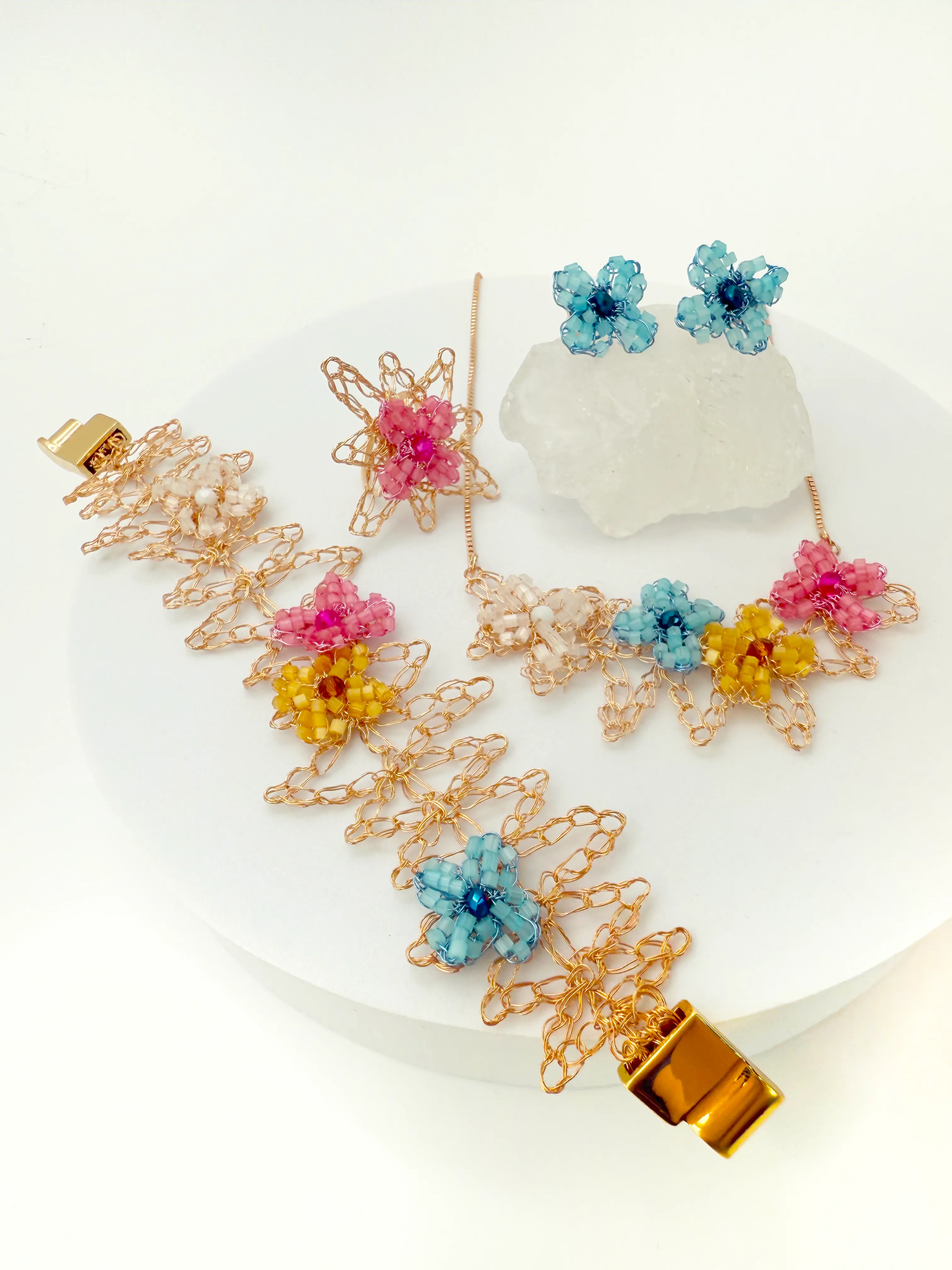 Floral Dream Bracelet - Handcrafted Art