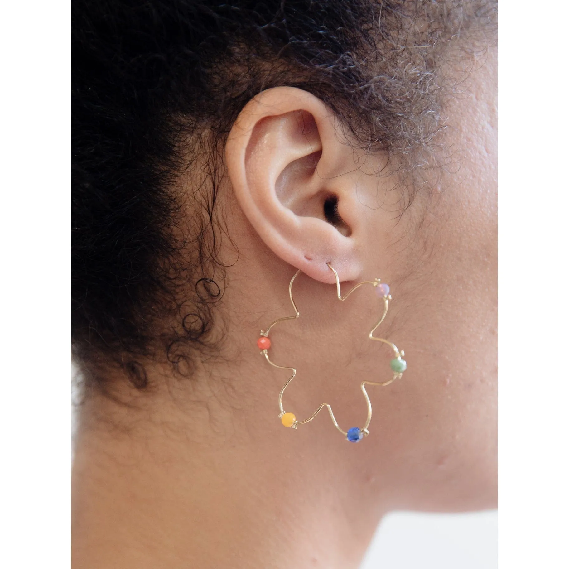 Flower Bead Hoops