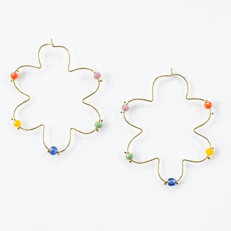 Flower Bead Hoops