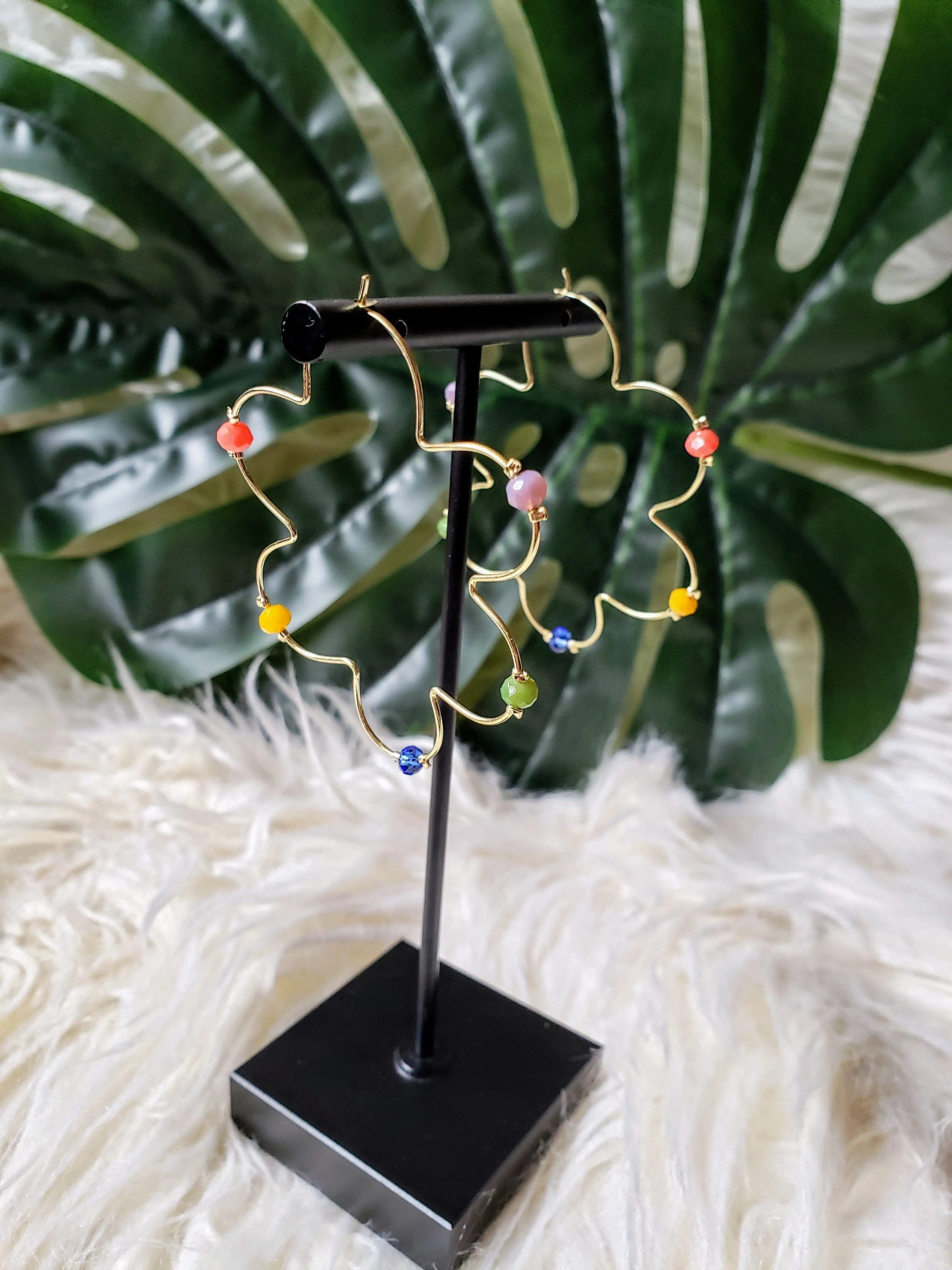 Flower Bead Hoops