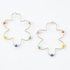 Flower Bead Hoops