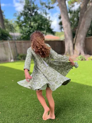 Flutter Dress - Marsh Green Oyster
