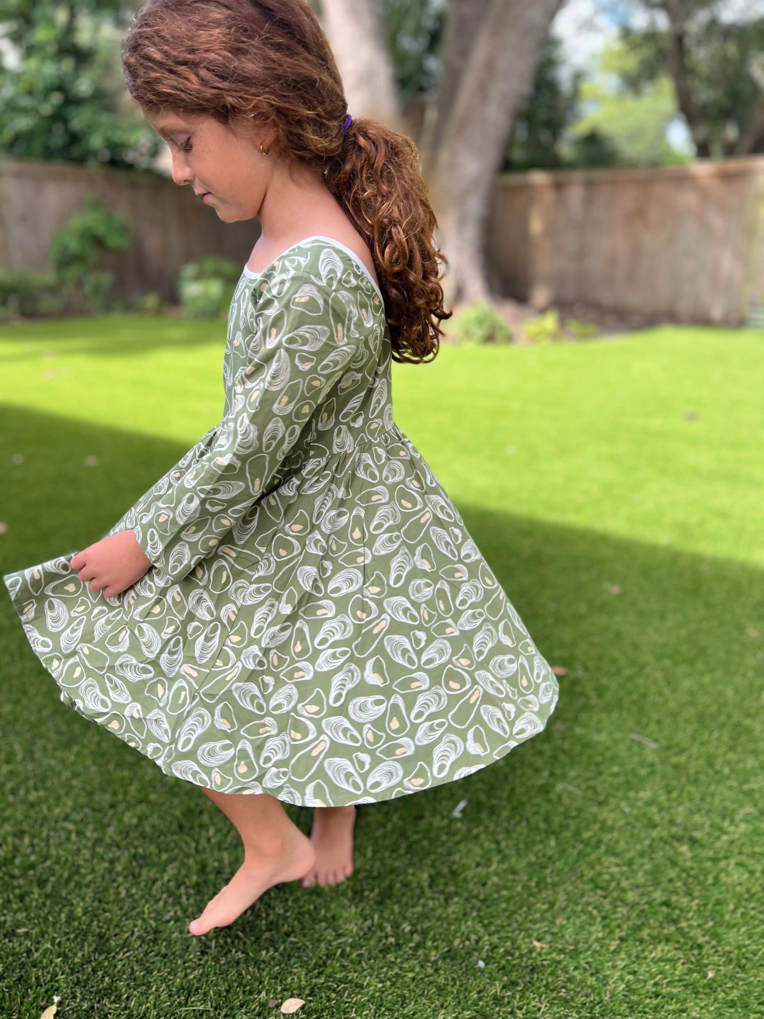 Flutter Dress - Marsh Green Oyster