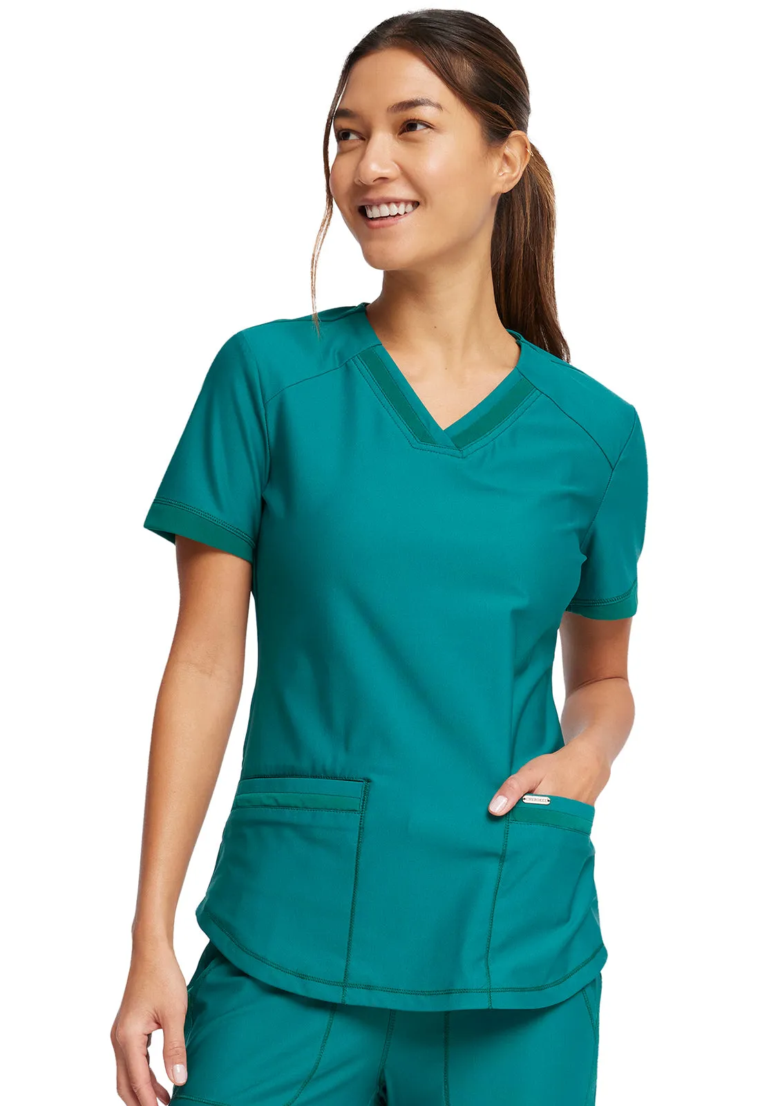 Form CK840 V-Neck Top Hunter Green
