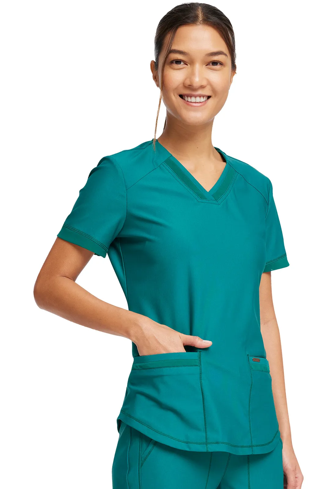 Form CK840 V-Neck Top Hunter Green