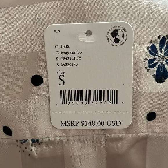 Free People Pajama Party Robe in Ivory Combo size S