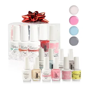 GELIXIR Holiday Gift Bundle: 4 Gel & Lacquer, 1 Base Gel, 1 Top Gel - 001, 010, 067, 036
