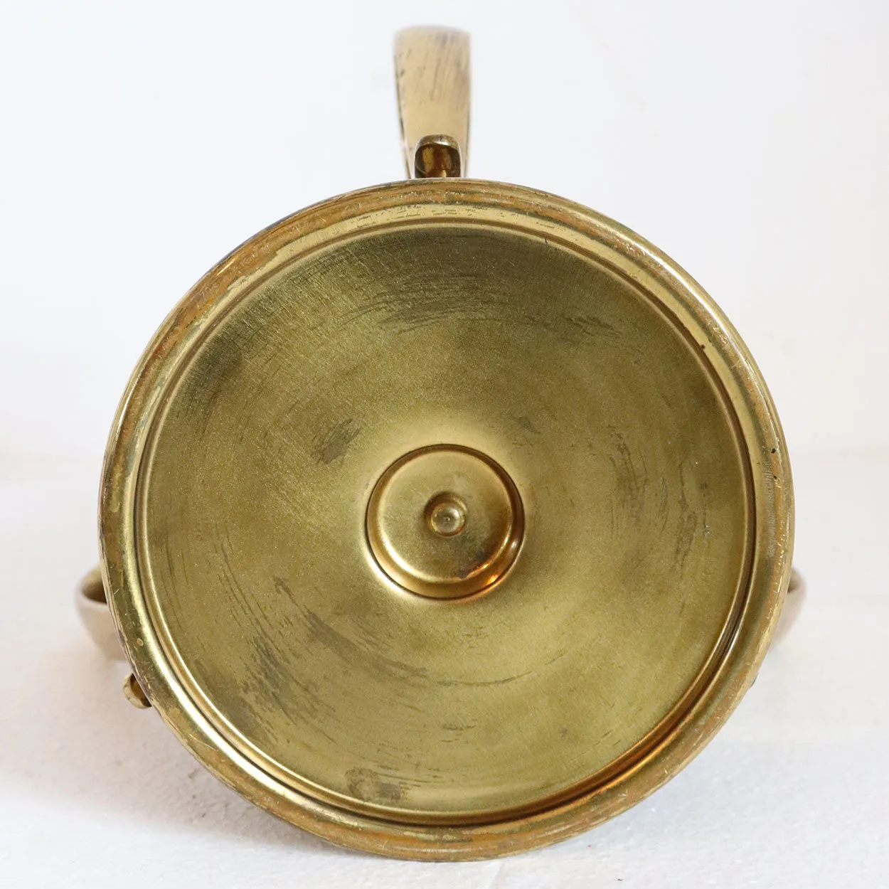 German Art Nouveau Erhard & Sohne Brass and Oak Intarsia Loving Cup