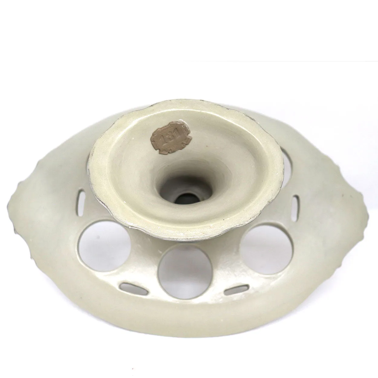 German Villeroy & Boch Silver Luster Ironstone Pottery 6-Cup Egg Cruet Stand