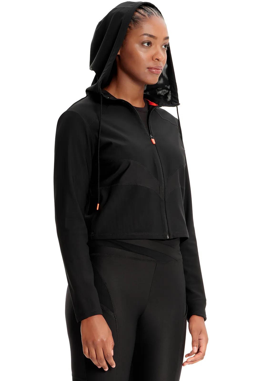 GNR8 Kinetic IN326 Mesh Zip Front Crop Jacket Black