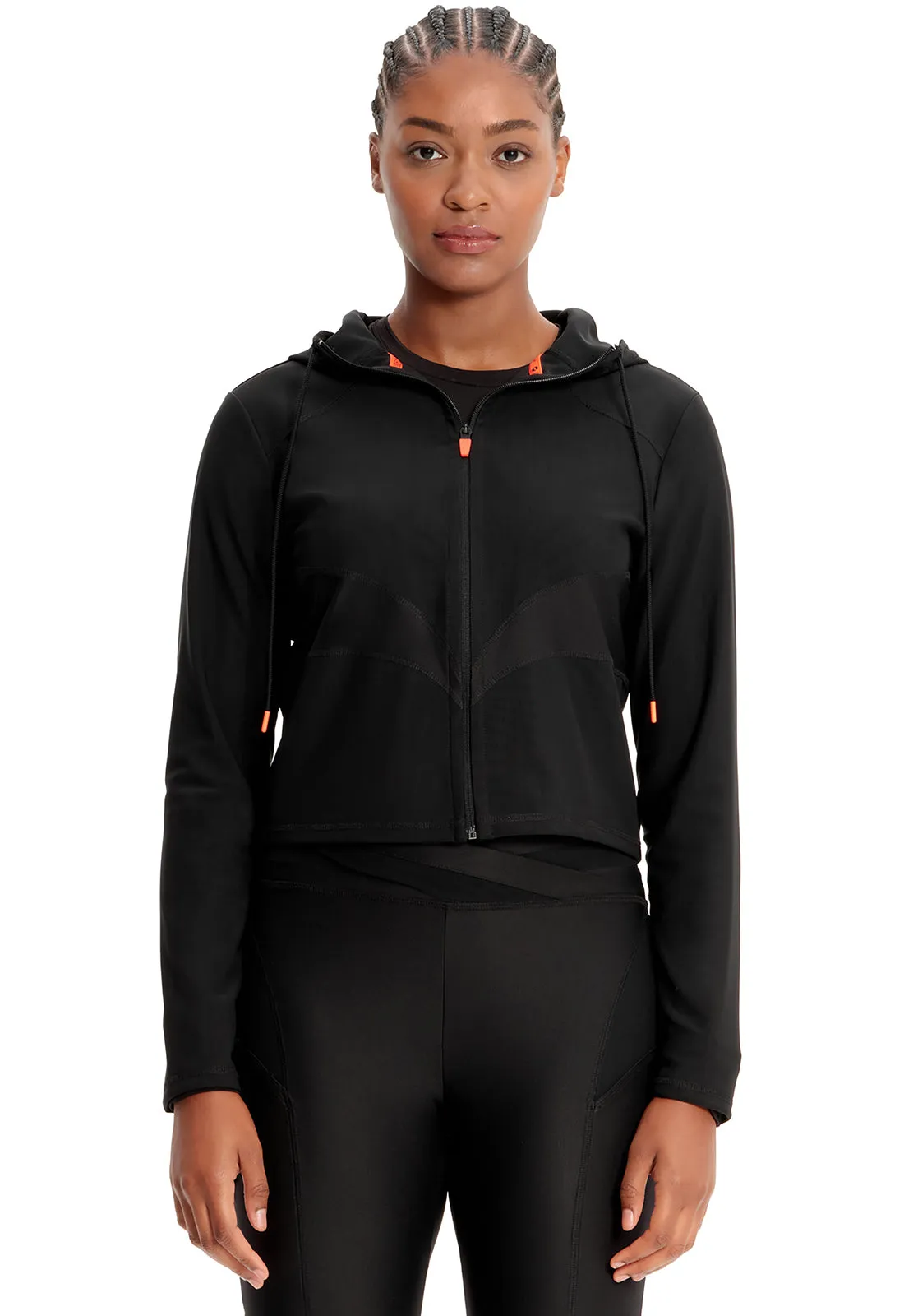 GNR8 Kinetic IN326 Mesh Zip Front Crop Jacket Black