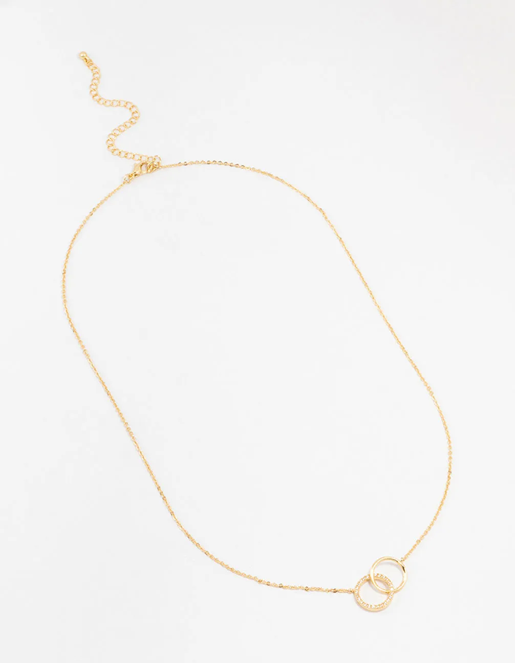 Gold Plated Pavé Link Hoop Necklace