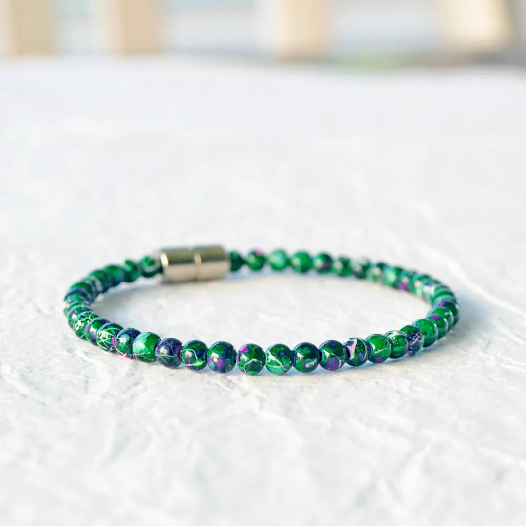 Green Hematite Picasso Magnetic Bracelet
