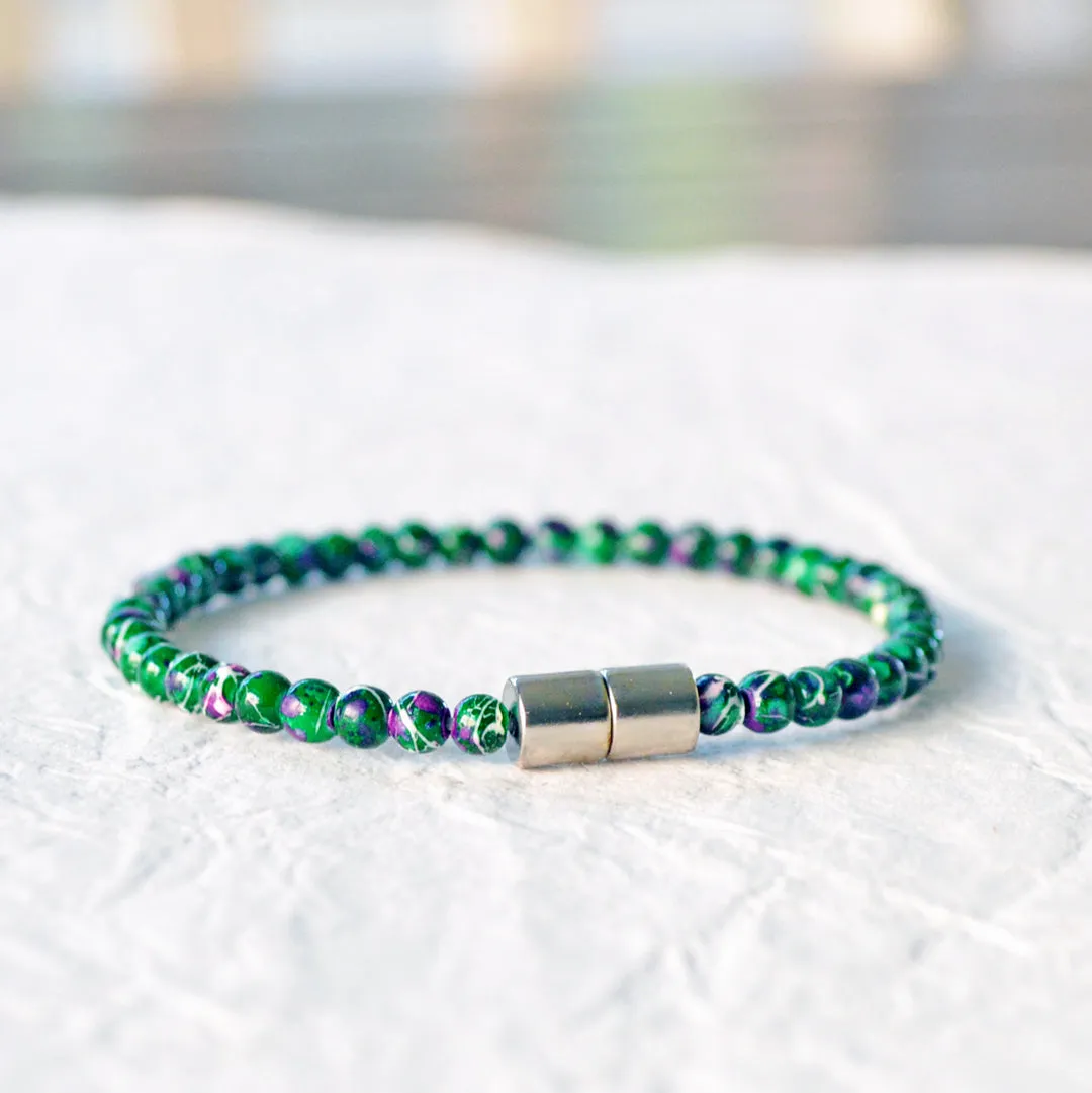 Green Hematite Picasso Magnetic Bracelet
