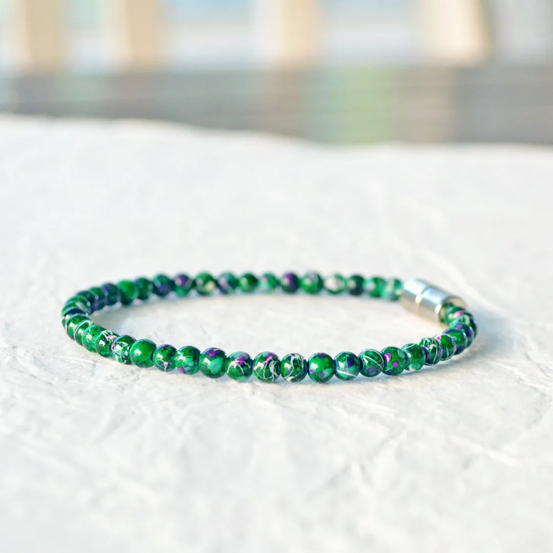 Green Hematite Picasso Magnetic Bracelet