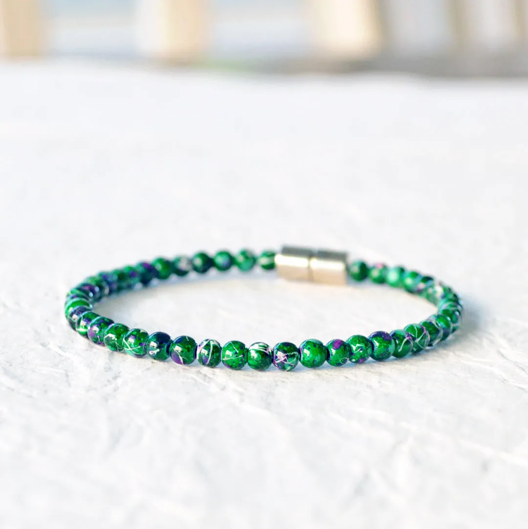 Green Hematite Picasso Magnetic Bracelet