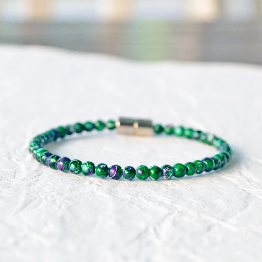 Green Hematite Picasso Magnetic Bracelet