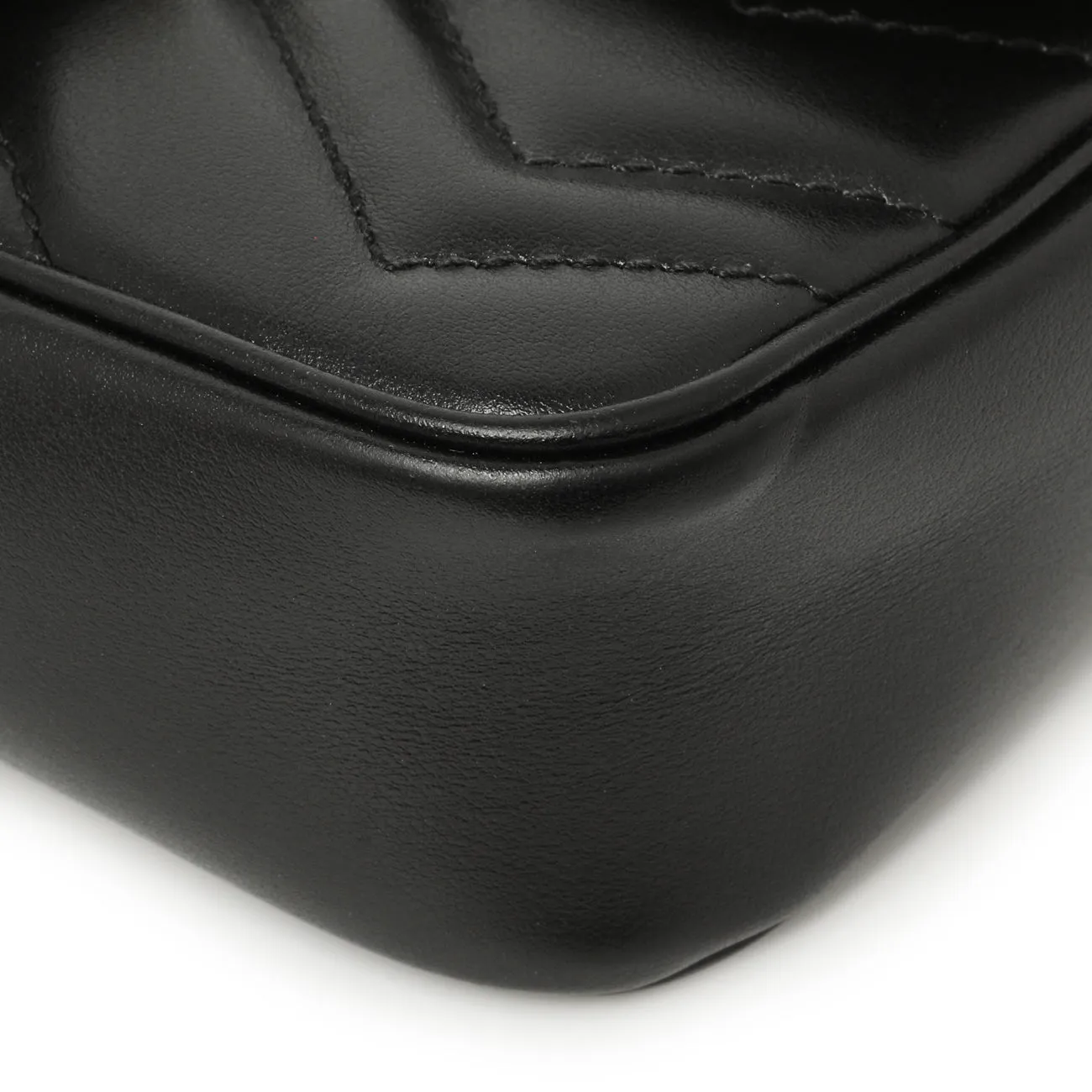 Gucci Black Calfskin Matelasse Super Mini GG Marmont