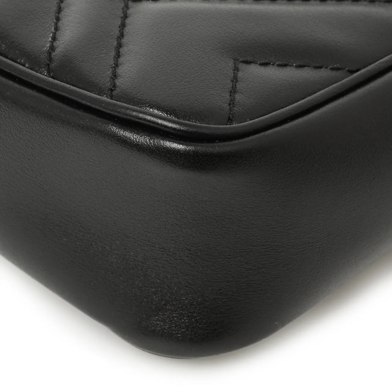 Gucci Black Calfskin Matelasse Super Mini GG Marmont