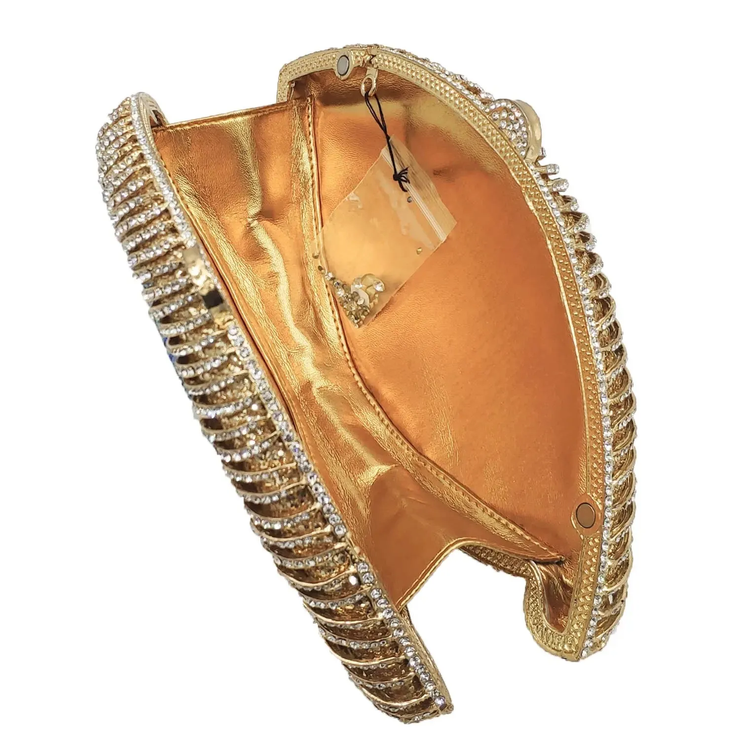 Handmade Gold Rhinestone Eye Clutch