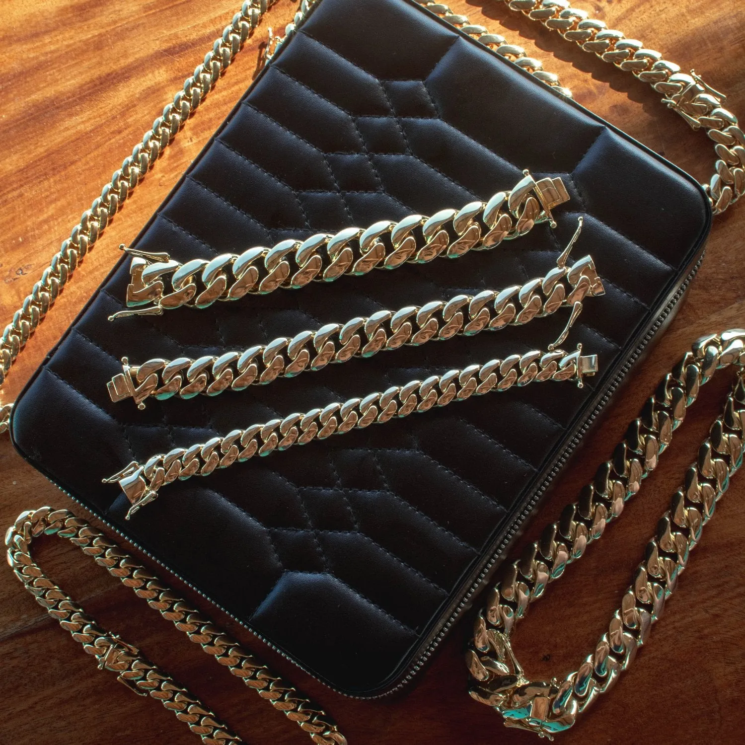 Handmade Miami Cuban Link Chain   Bracelet Bundle