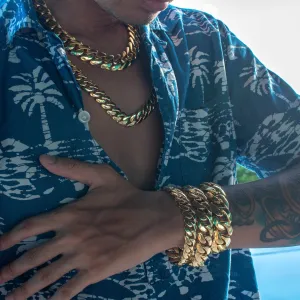 Handmade Miami Cuban Link Chain   Bracelet Bundle