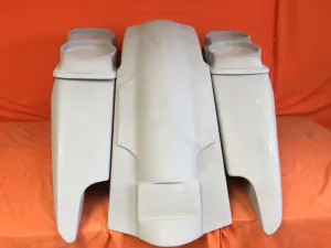 Harley Davidson 5" Fifty Five Extended Stretched Saddlebag Fender Kit - Dual Cut Outs Dual 6 x 9 Speaker Lids