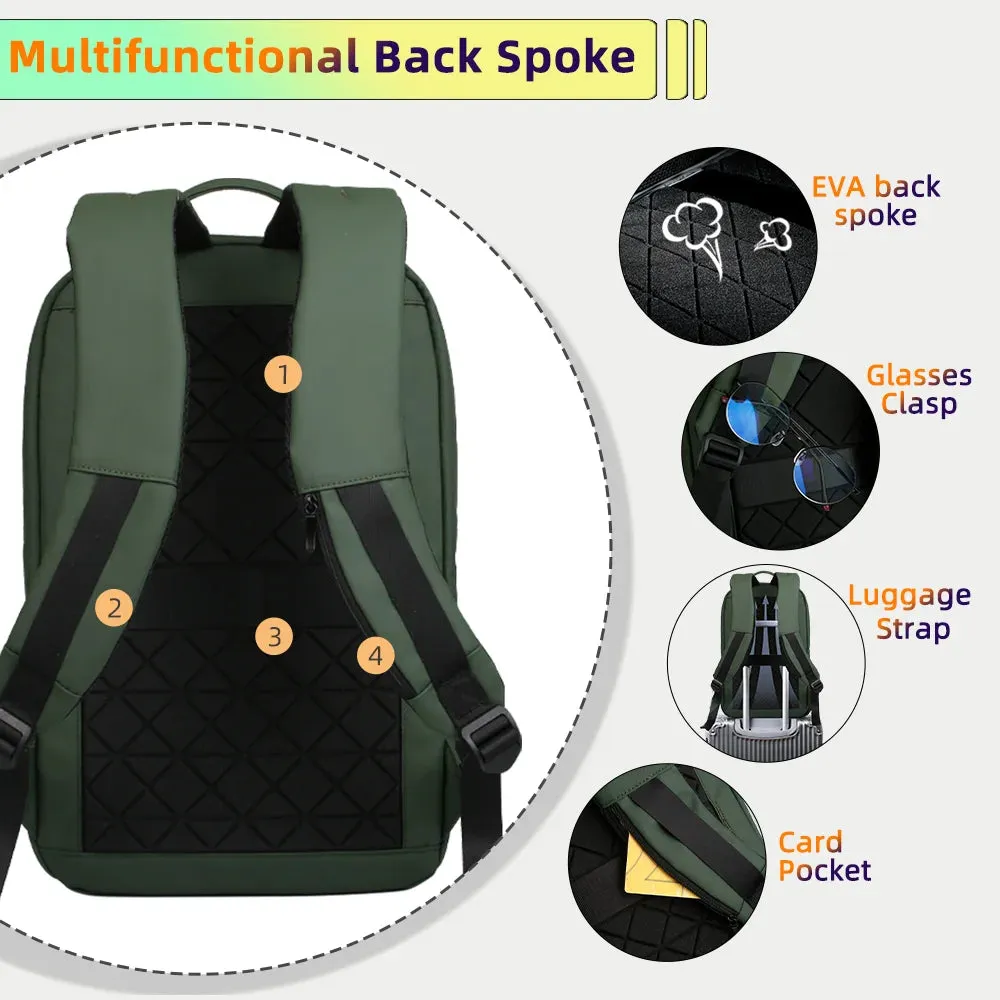 Heroic Knight Slim Business Backpack Men USB Port Multifunction Travel Backpack Waterproof 14" 15.6"Laptop Bag for Work College