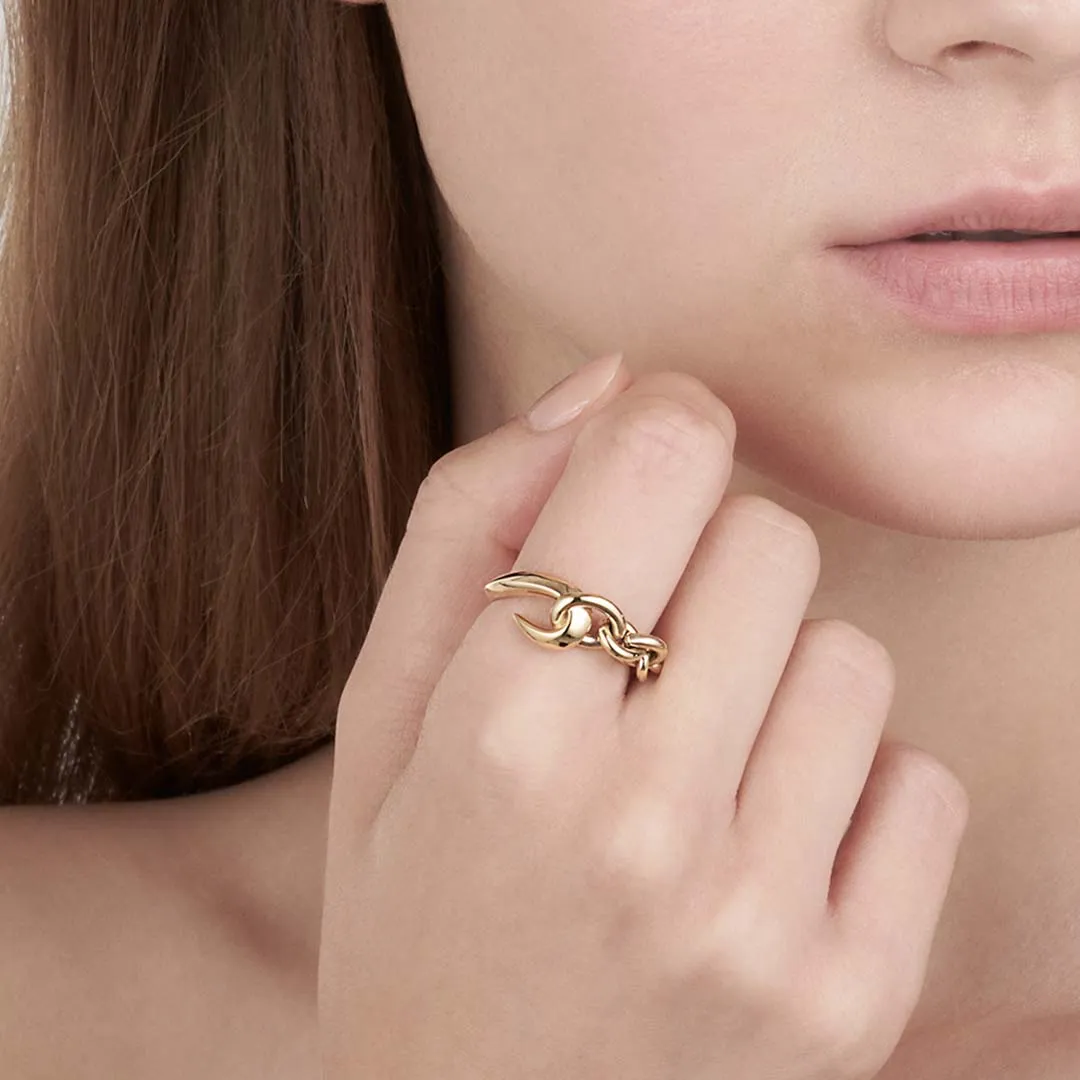 Hook Chain Ring - Yellow Gold Vermeil
