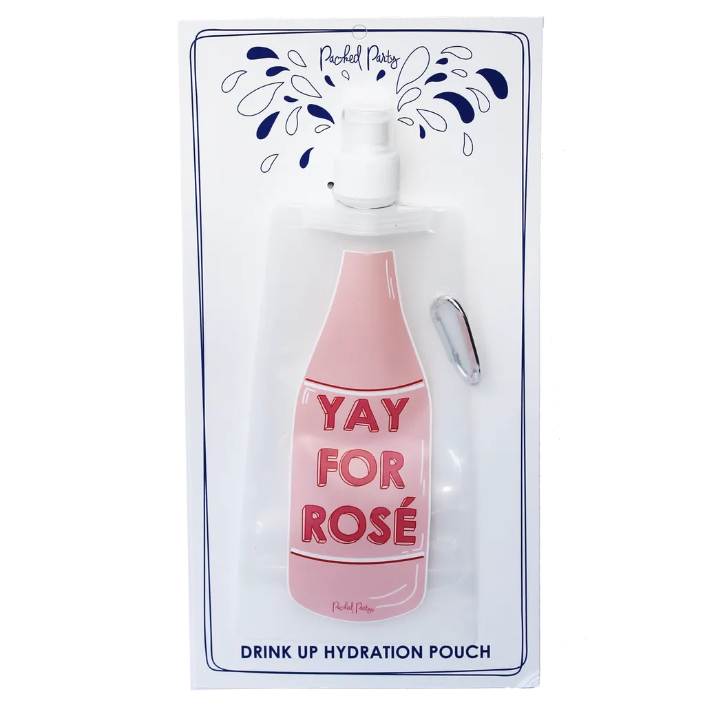 HYDRATION PLASTIC POUCH - PPTD - “YAY FOR ROSE “ PLASTIC POUCH WITH CLIP