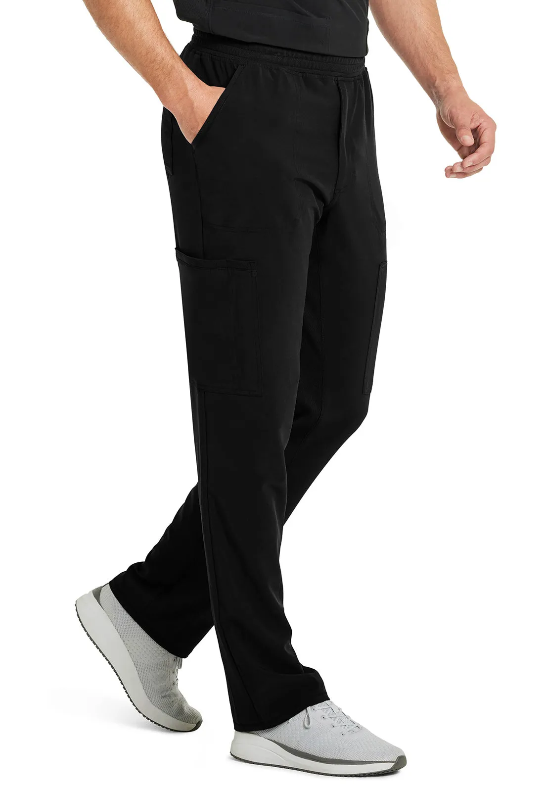 Inspira Flex IP067A Men's Zip Fly Tapered Leg Cargo Pants Black