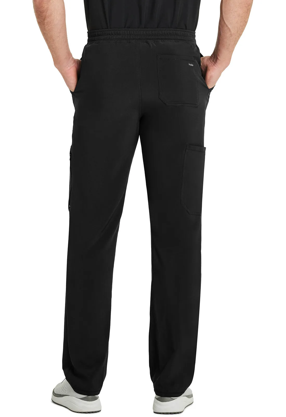 Inspira Flex IP067A Men's Zip Fly Tapered Leg Cargo Pants Black