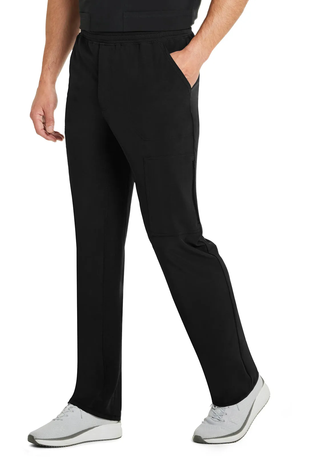 Inspira Flex IP067A Men's Zip Fly Tapered Leg Cargo Pants Black
