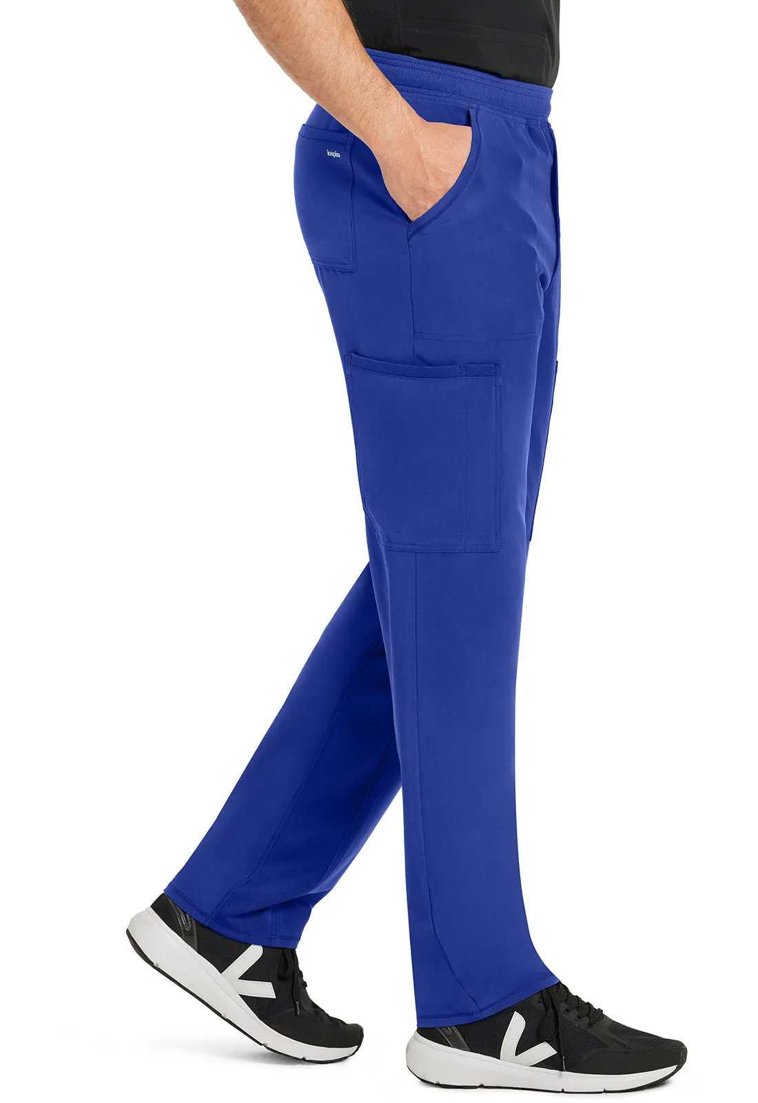 Inspira Flex IP067A Men's Zip Fly Tapered Leg Cargo Pants Royal