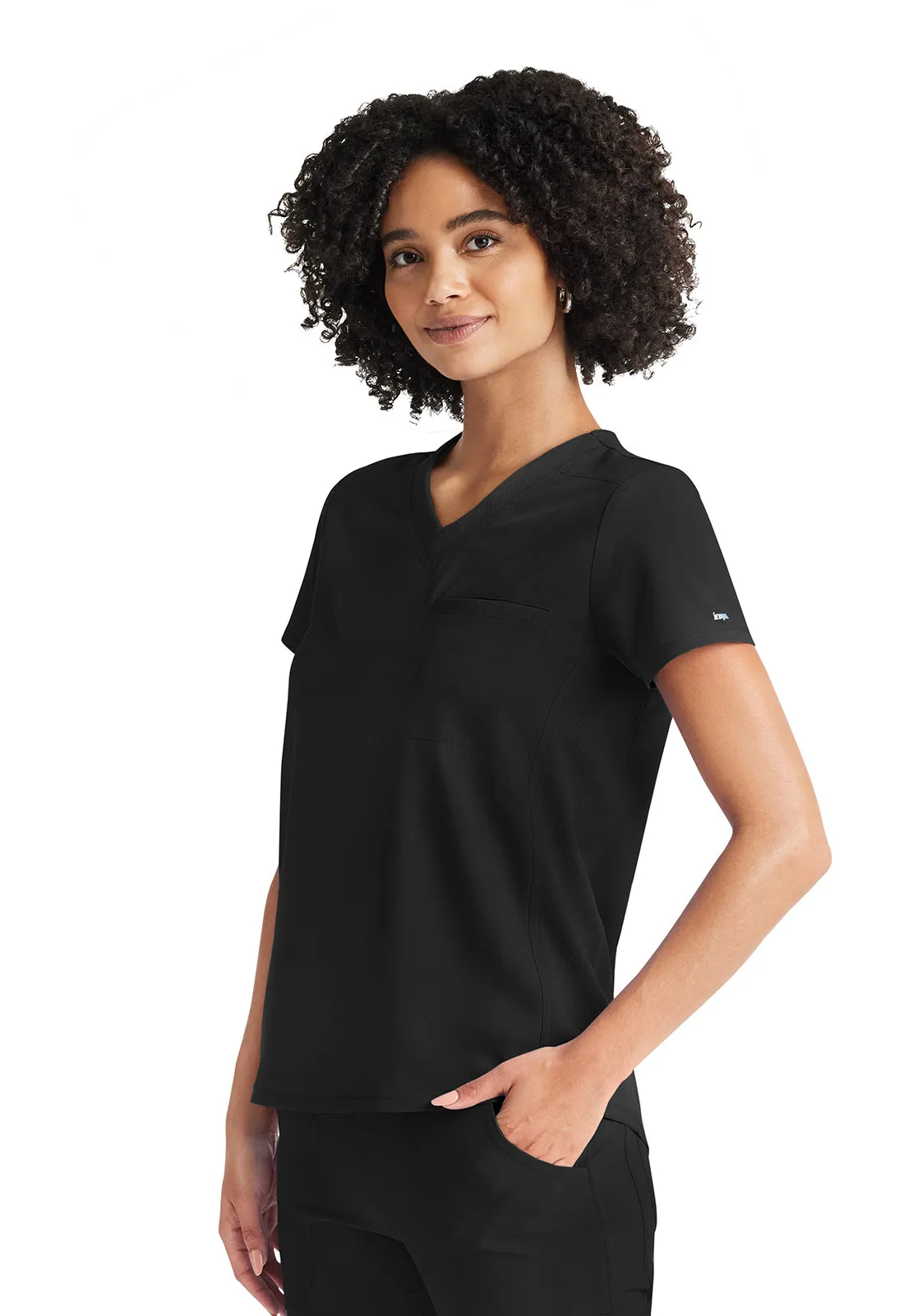 Inspira Flex IP600A V-Neck Tuckable Top Black