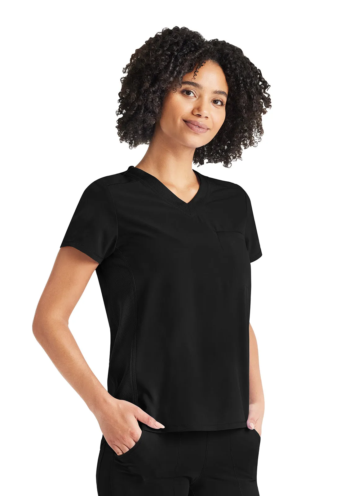 Inspira Flex IP600A V-Neck Tuckable Top Black