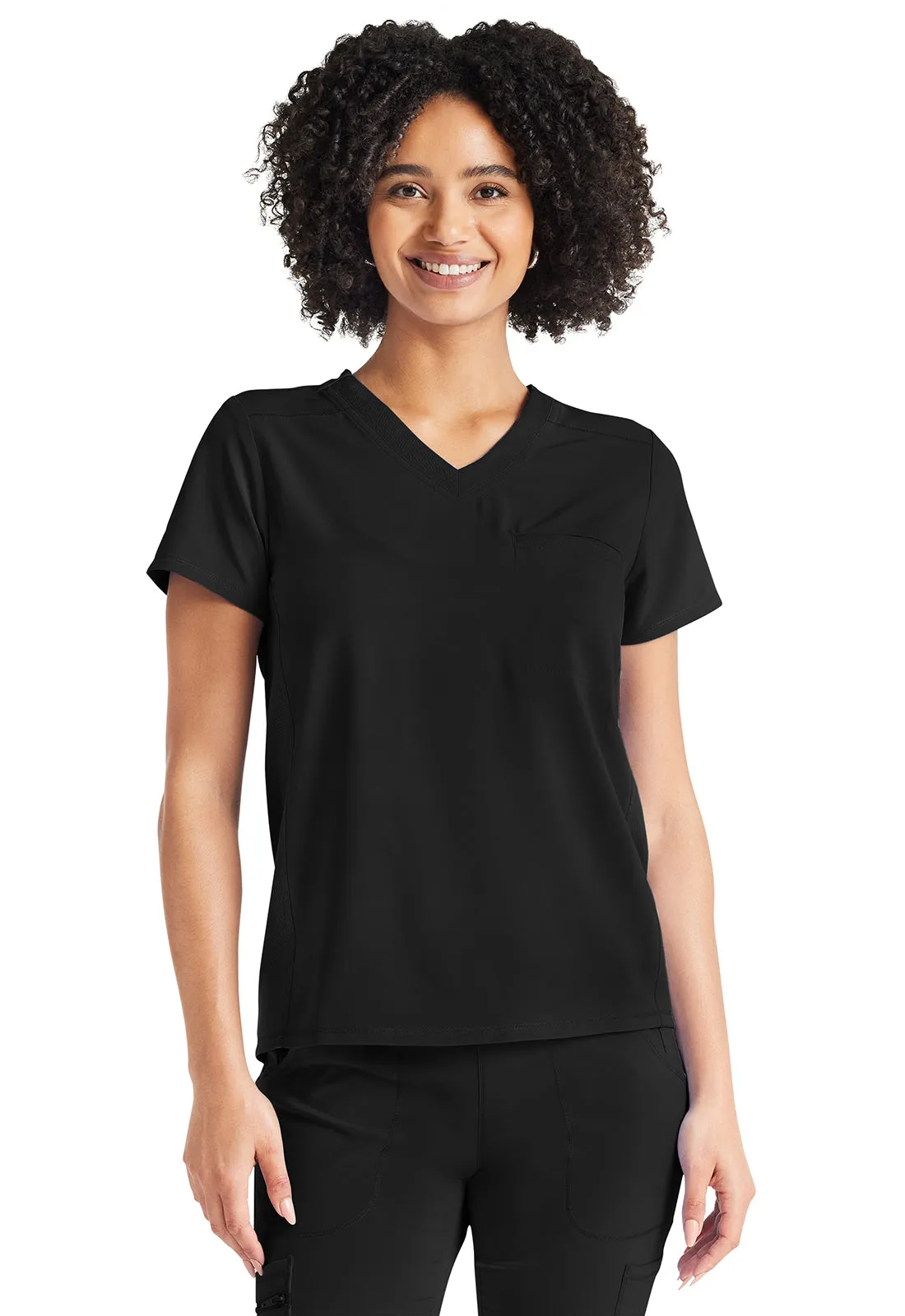 Inspira Flex IP600A V-Neck Tuckable Top Black
