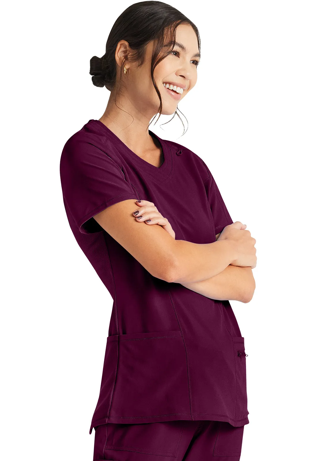 Inspira Flex IP727A V-Neck Top Wine