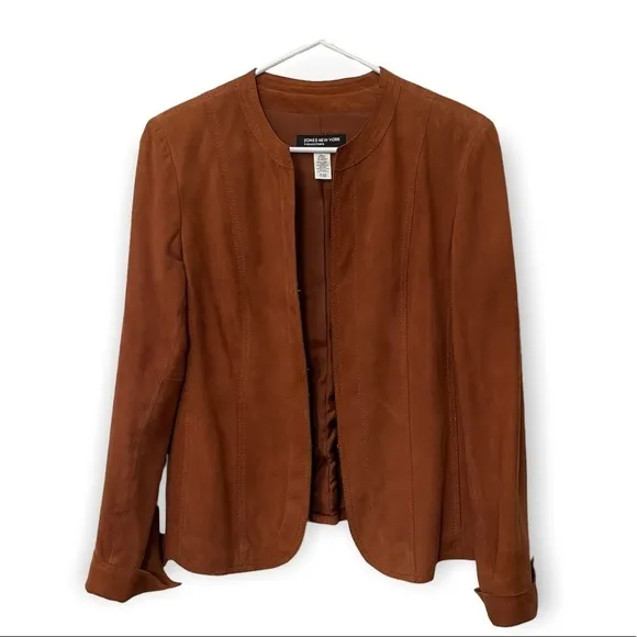 Jones New York Suede Jacket | Rust Brown | Size M